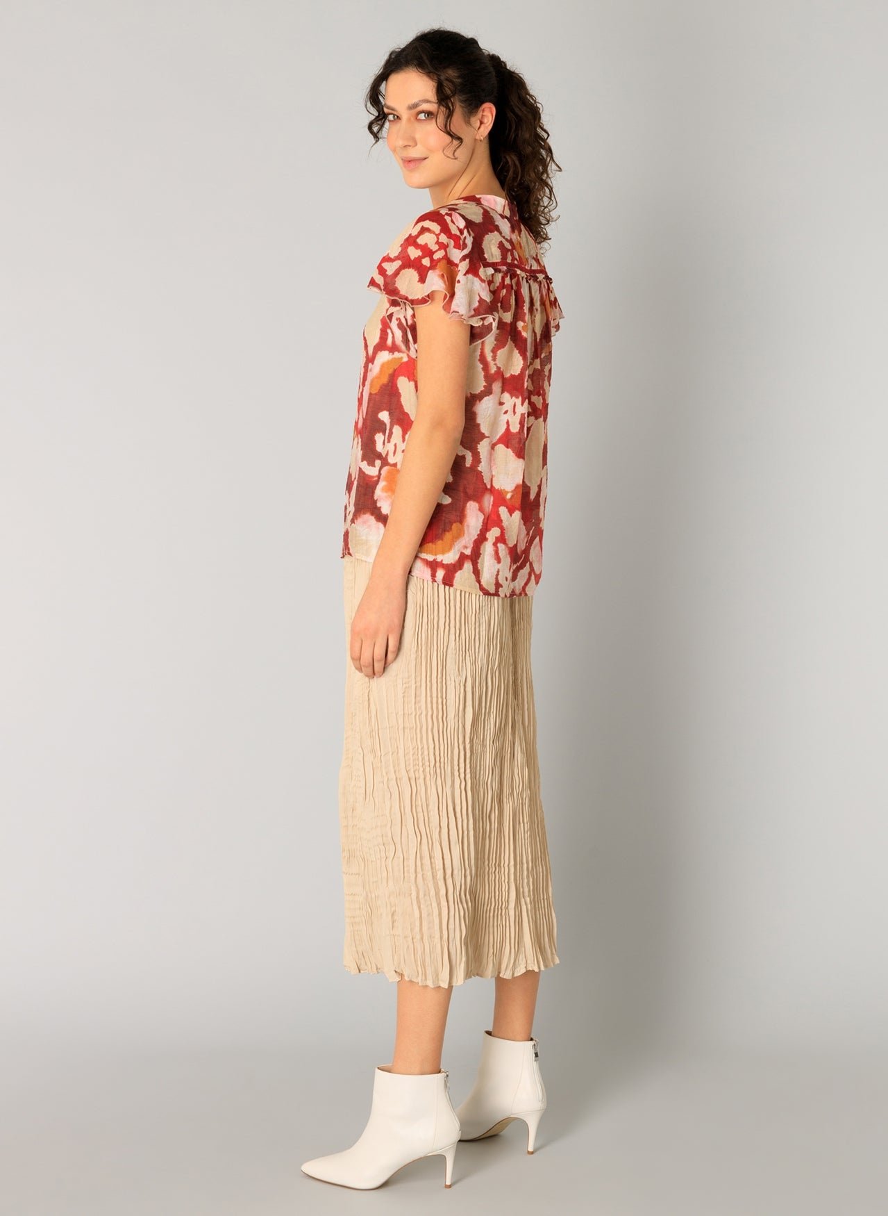 Rho Short Sleeve Button Up Blouse