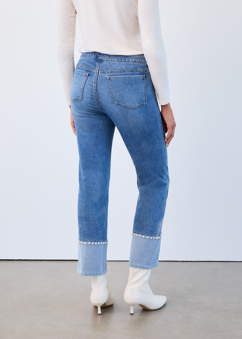Pull On Straight Ankle Denim