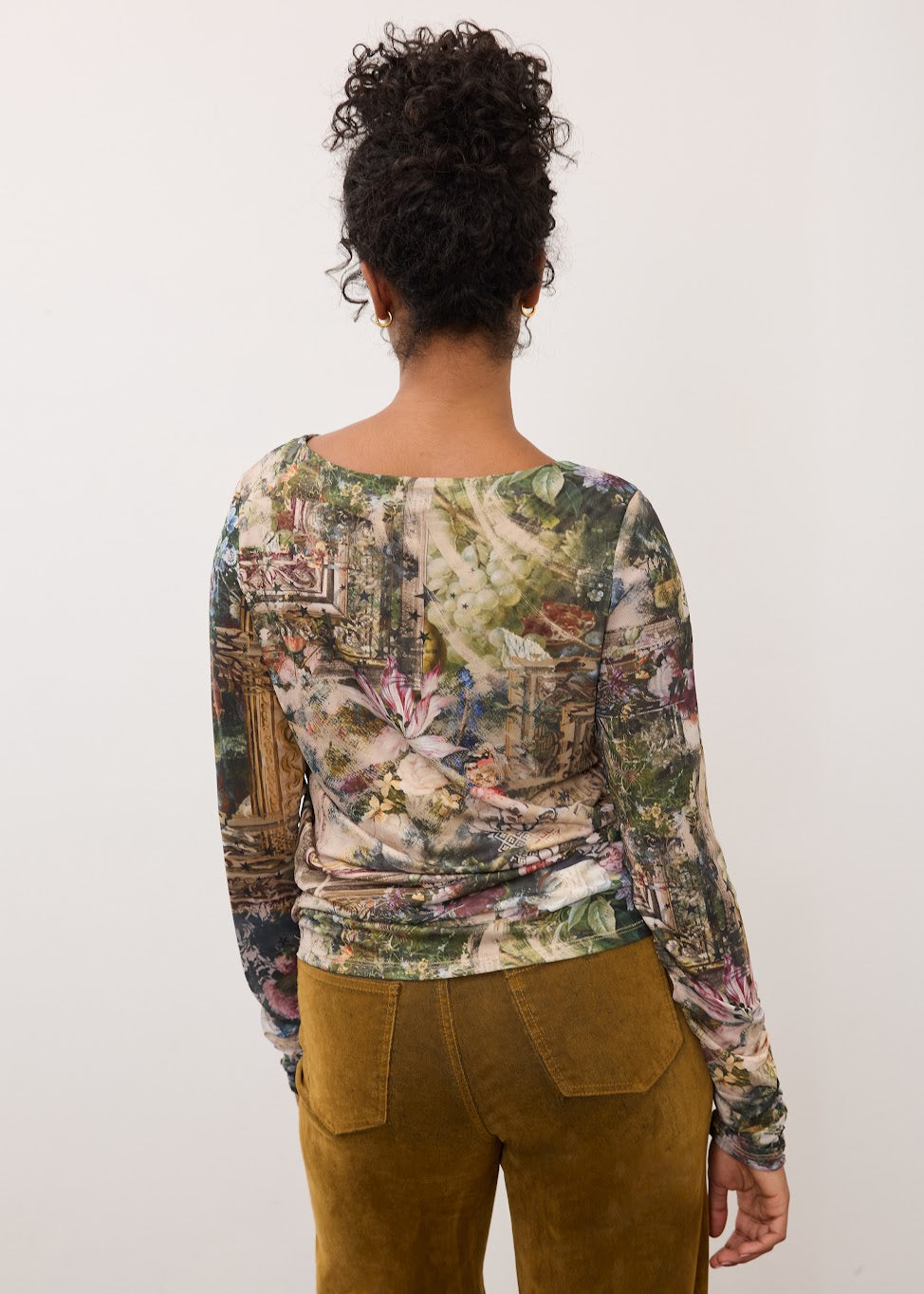 Rushed Sleeve Mock Neck
