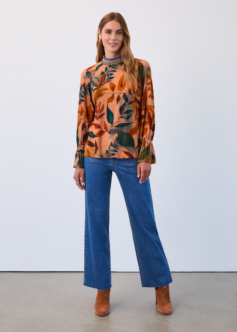 Mock Neck TrimmednTop