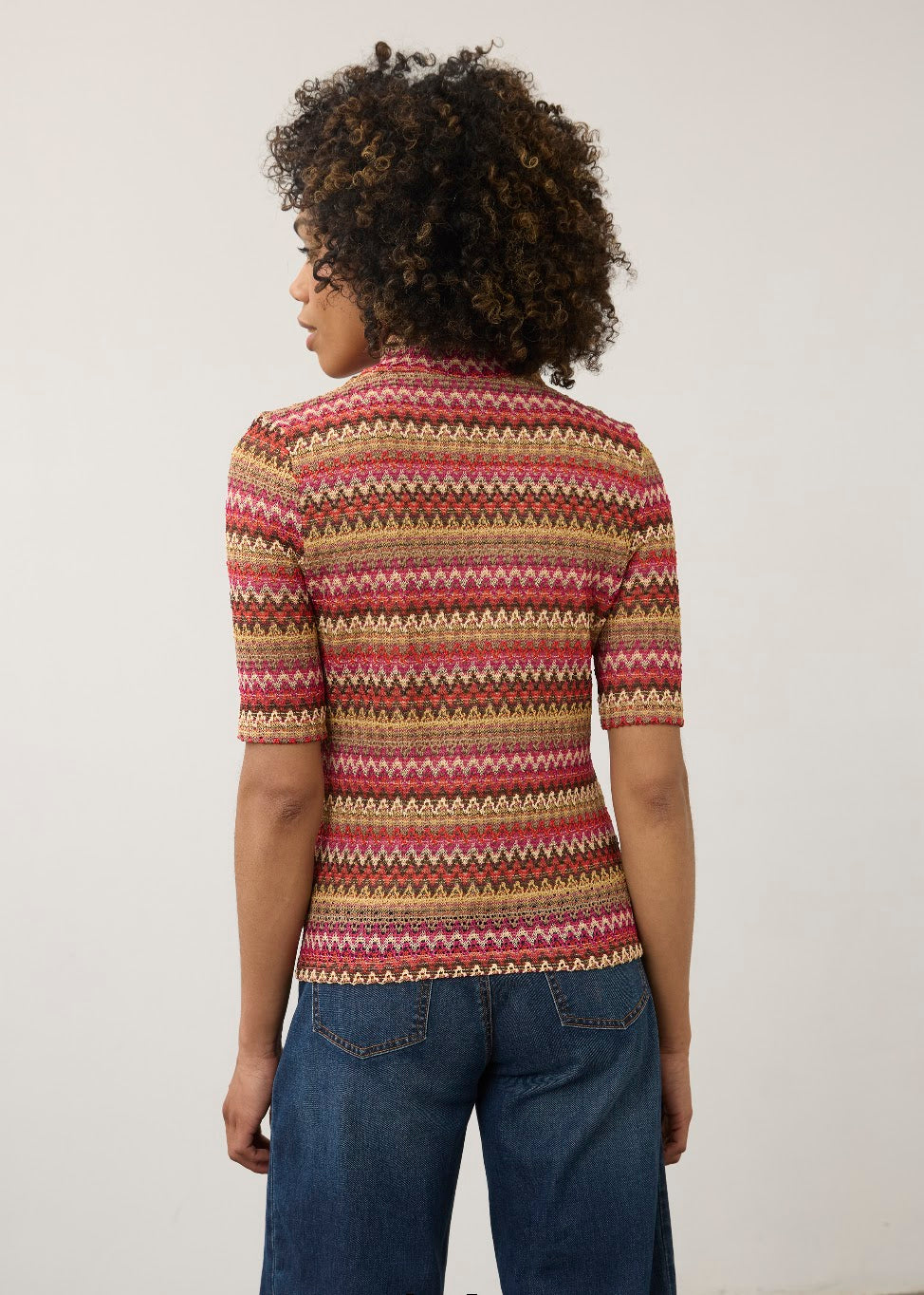 Elbow Sleeve Mock Neck Top