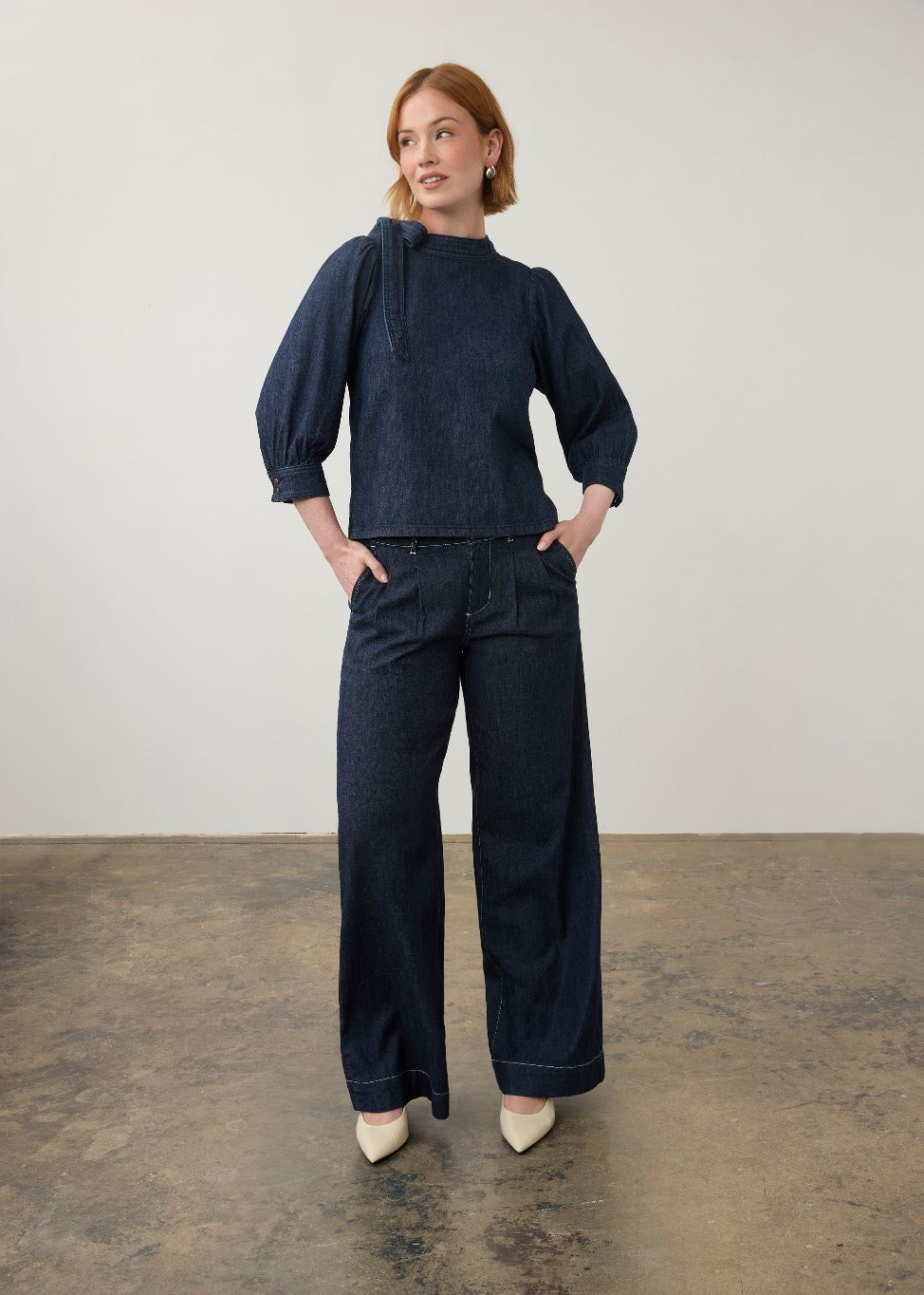 Bow Neck Popover Top