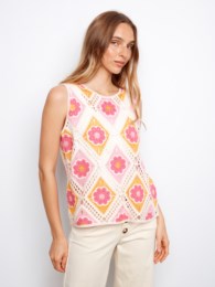 Flower Sleeveless Crochet Top