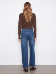 Straight Leg Jean With Corduroy And Leopard Heart Patches