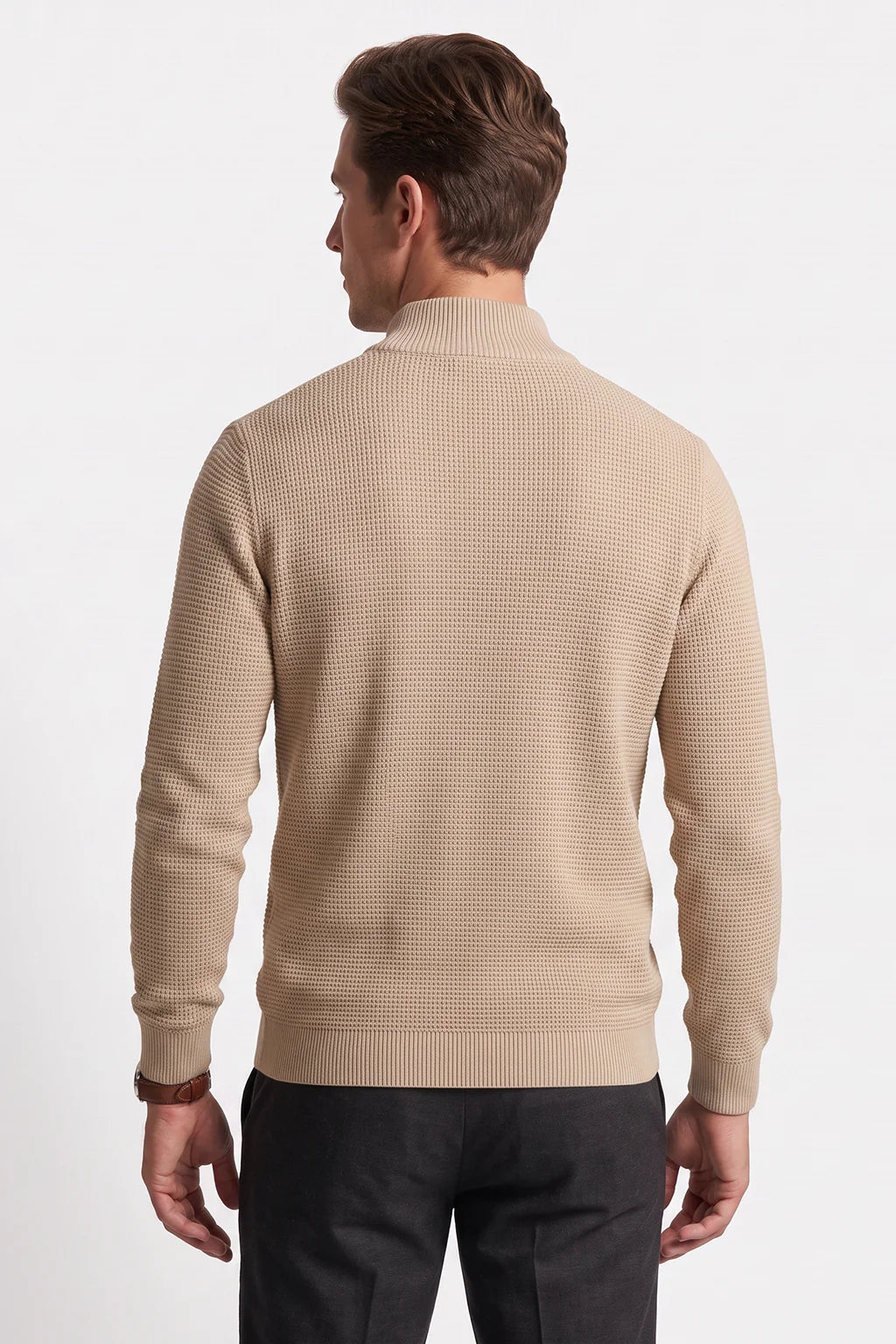 Hawk Long Sleeve Mock Neck 1/4 Zip Sweater 1356