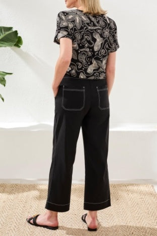 Pull On Ankle Pant With Contrast Stitch