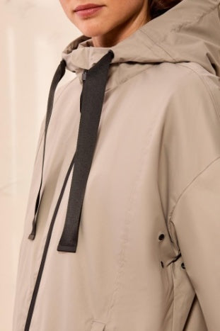 Long Sleeve Hooded Zip Front Coat