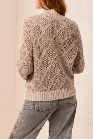 Long Sleeve Mock Neck Sweater Cardigan