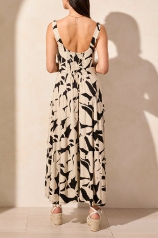 Printed Sleeveless High Low Dress