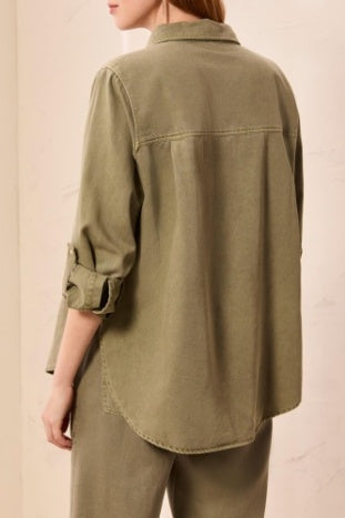Classic Denim Shirt With Roll Up Sleeves