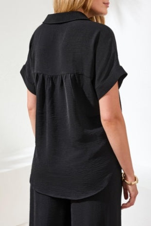 Short Sleeve Button Up Blouse