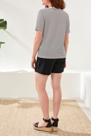 Short Sleeve Top With Front Lace Up