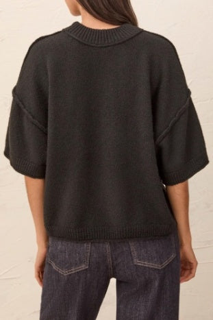 Lofty Elbow Sleeve Crew Neck Sweater
