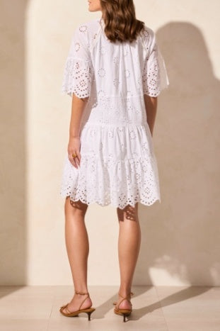 Mixed pattern Eyelet Dress