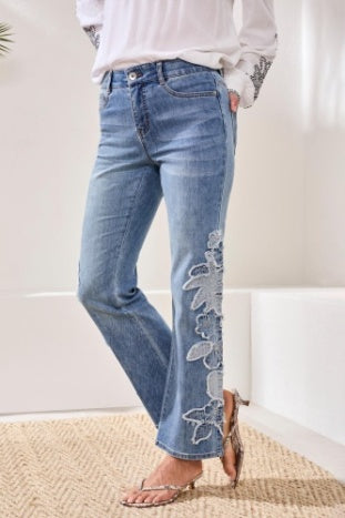 Sophia Curvy Flare With Denim Applique
