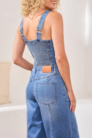 Denim Jumpsuit With Adjustable Straps