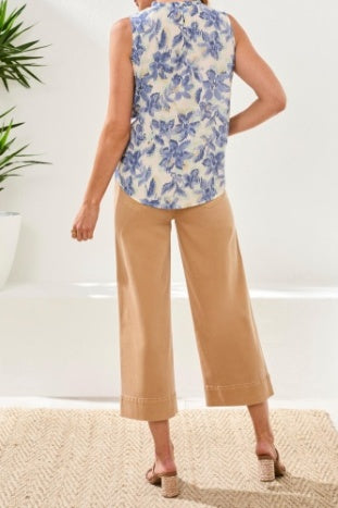 Sleeveless Blouse With Frill Neck