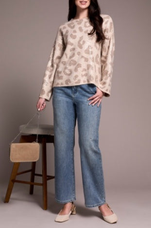 Long Sleeve Crew Neck Sweater With Sequins
