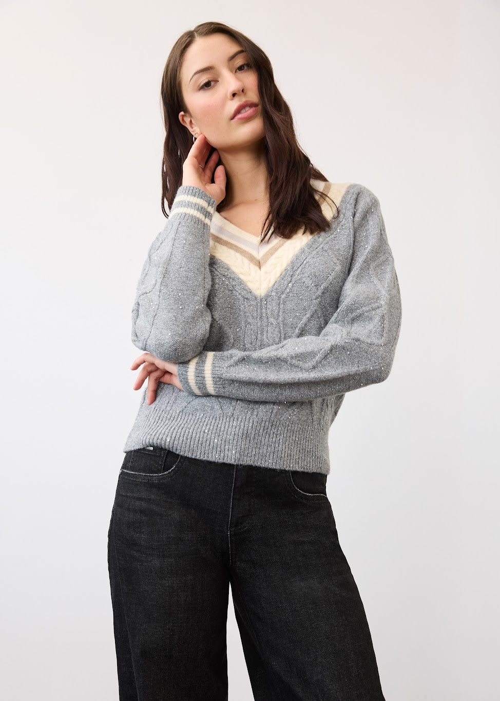 Sparkle V-Neck Sweater