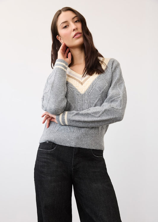 Sparkle V-Neck Sweater