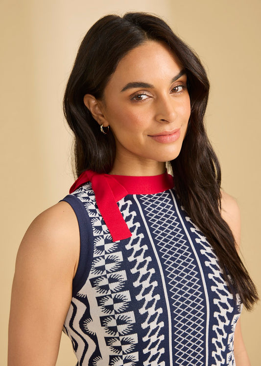 Sleeveless Sweater With Side Neck Tie