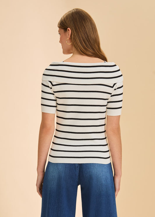 Boatneck Striped Sweater