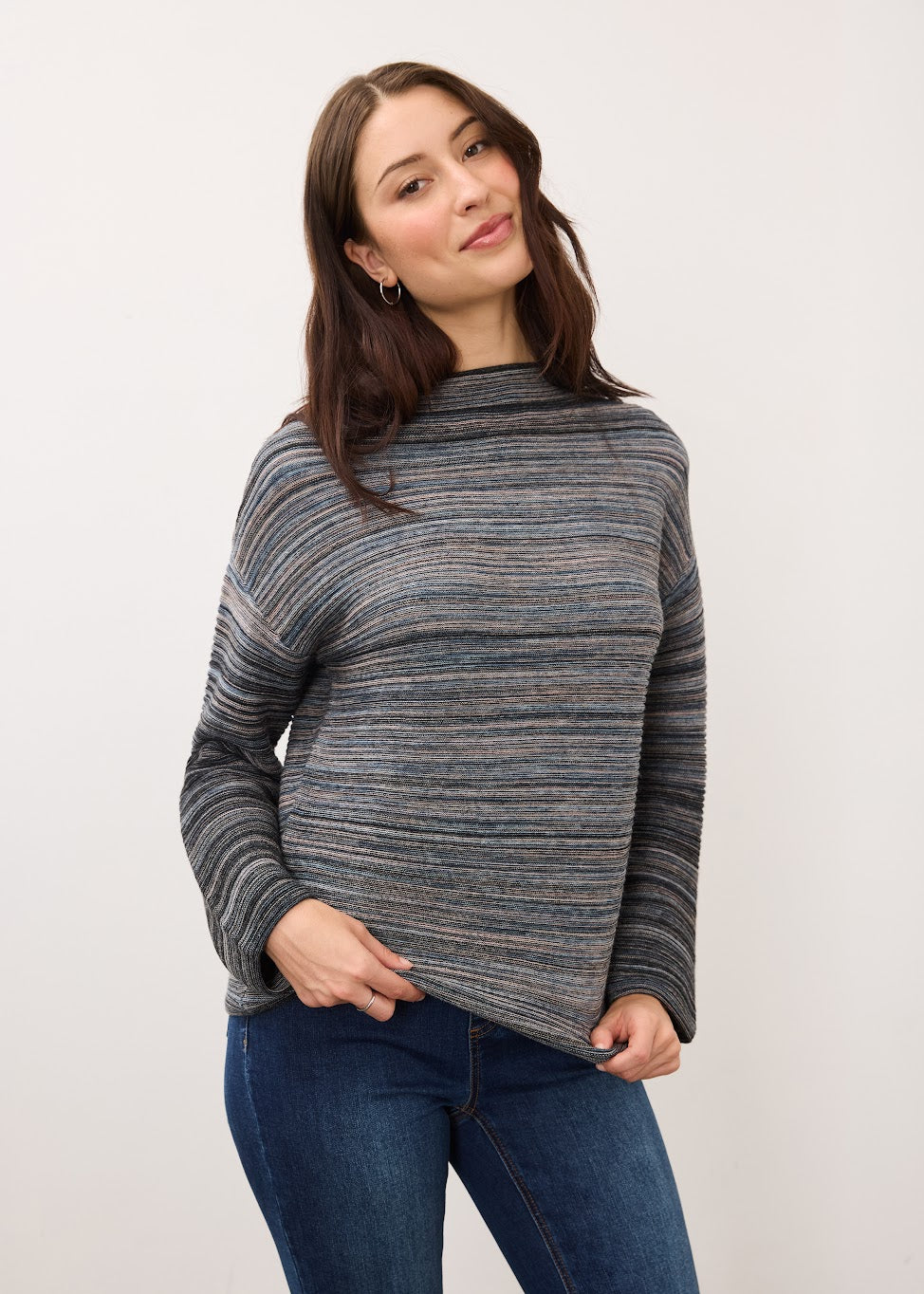 Boat Neck Long Sleeve Sweater