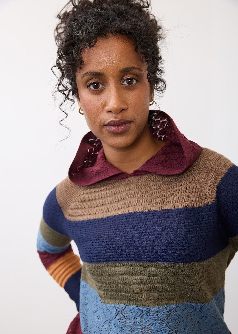 Hooded Stripe Sweater