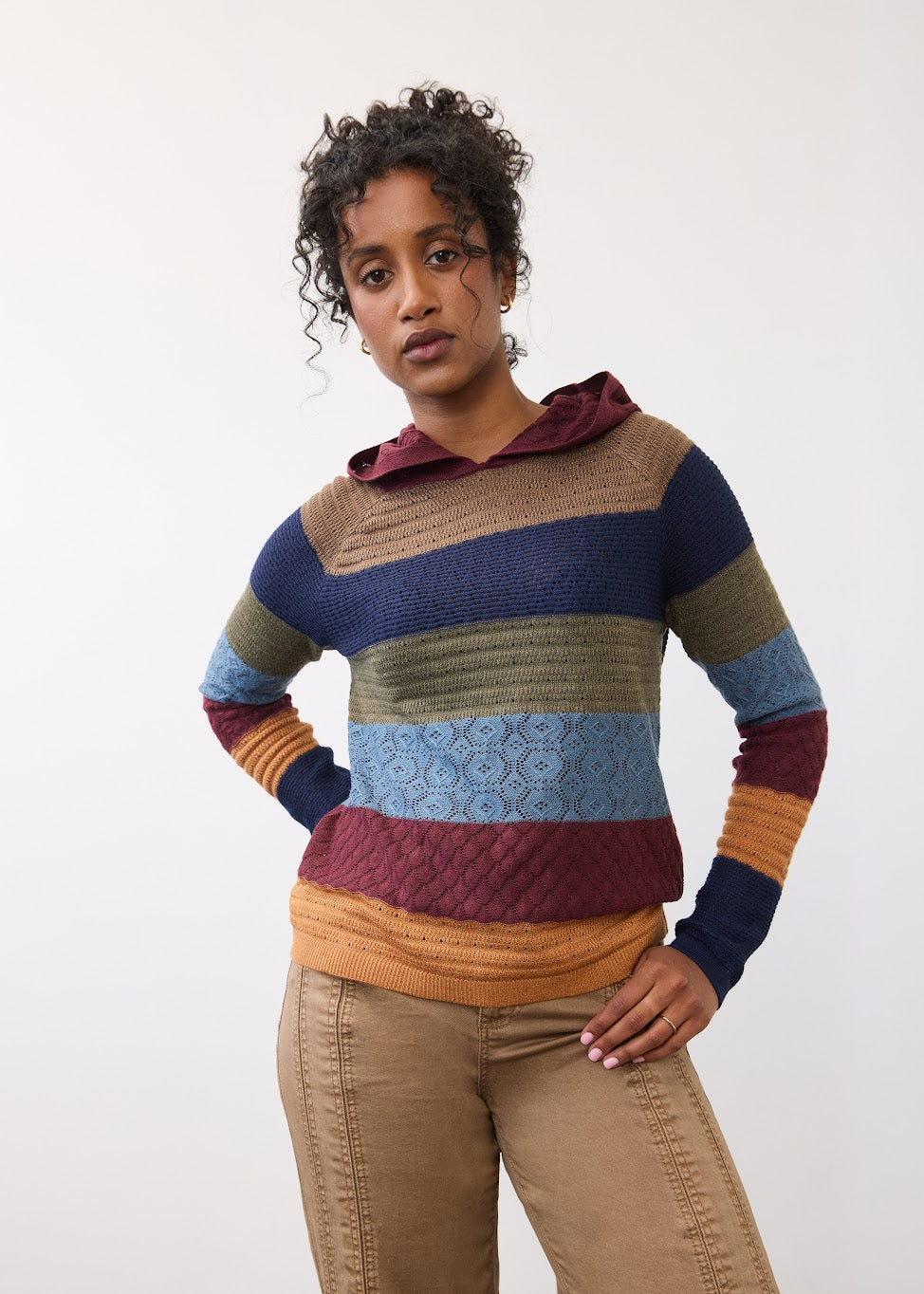Hooded Stripe Sweater