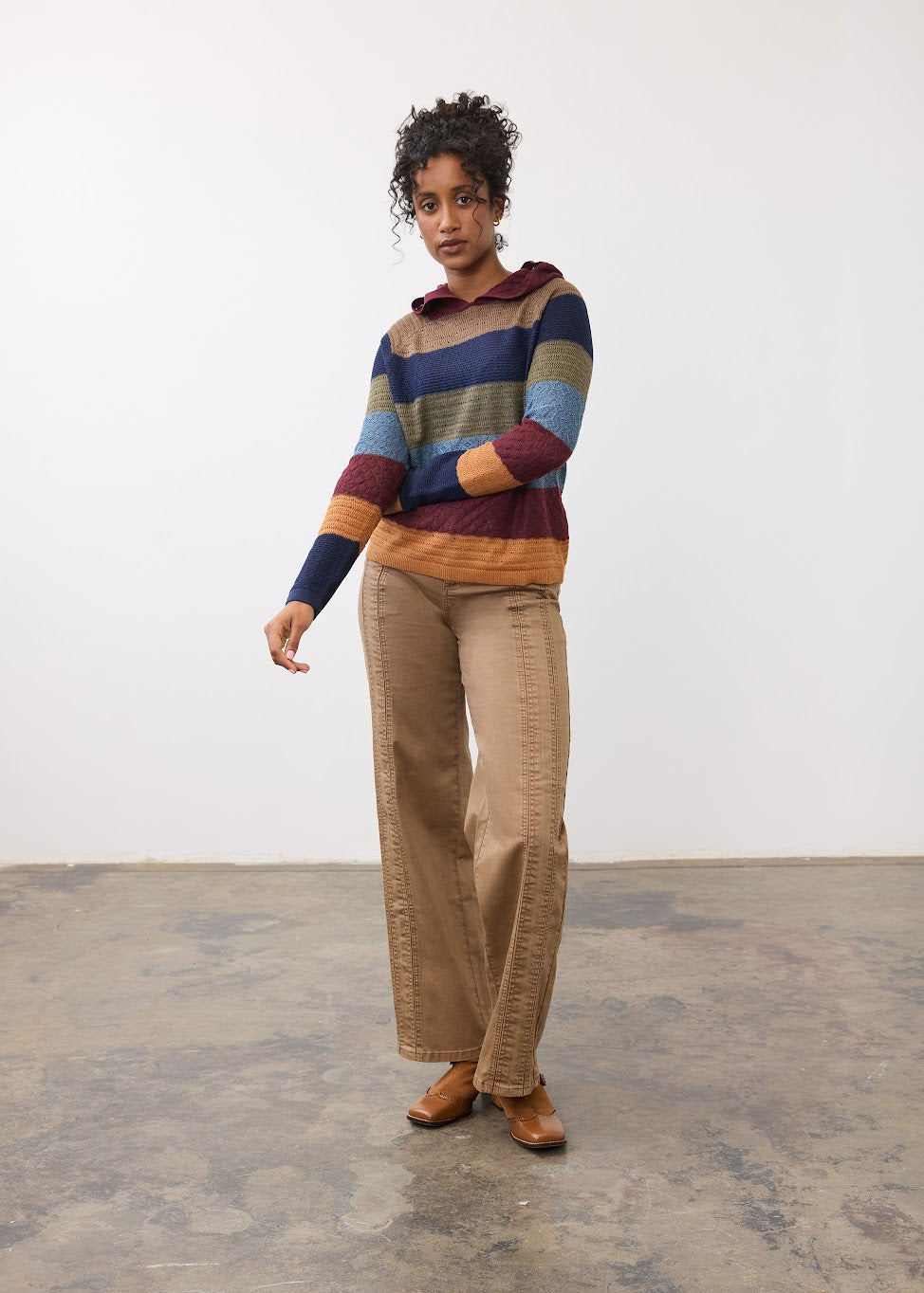 Hooded Stripe Sweater