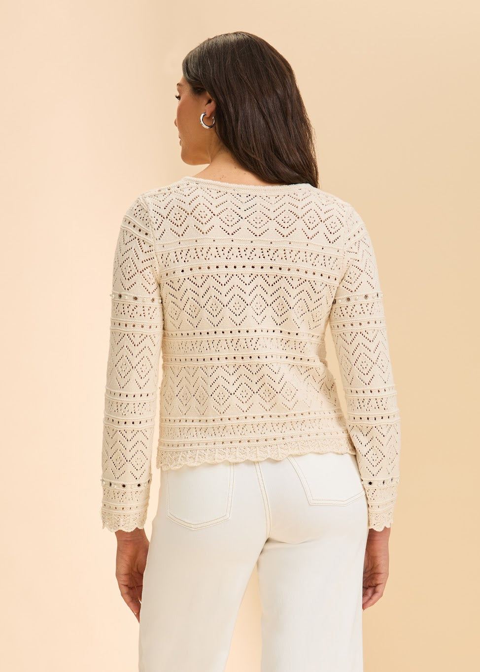 Long Sleeve Pointelle Sweater