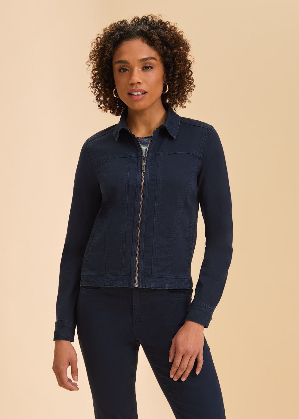 Zip Front Jean Jacket