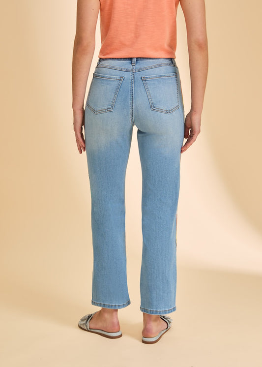 Pull On Jean With Coloured Side Stripe