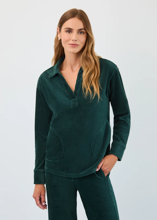 Corduroy Popover Top With Pockets