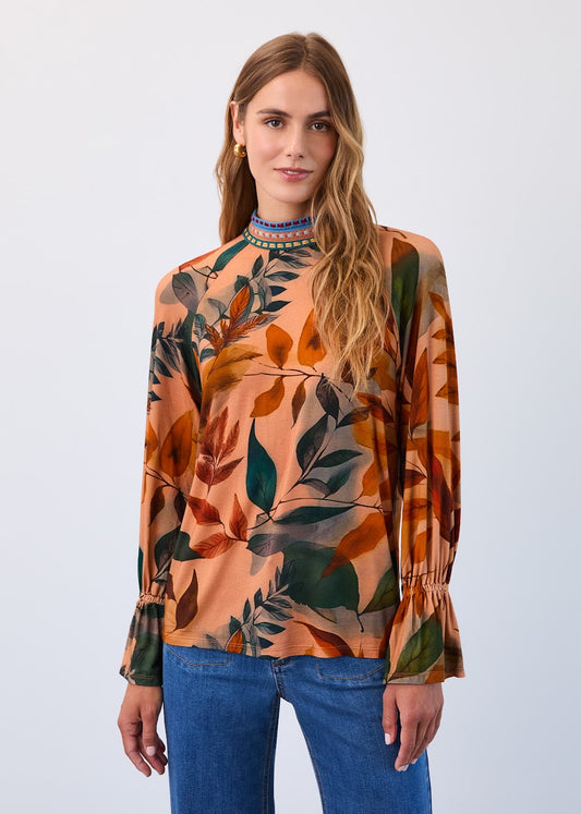 Mock Neck TrimmednTop