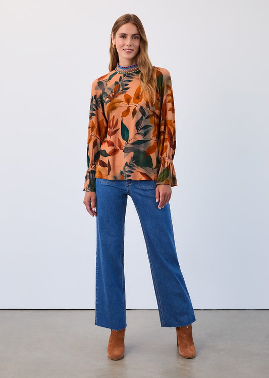 Mock Neck TrimmednTop