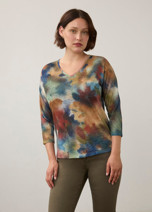 Drop Shoulder V Neck