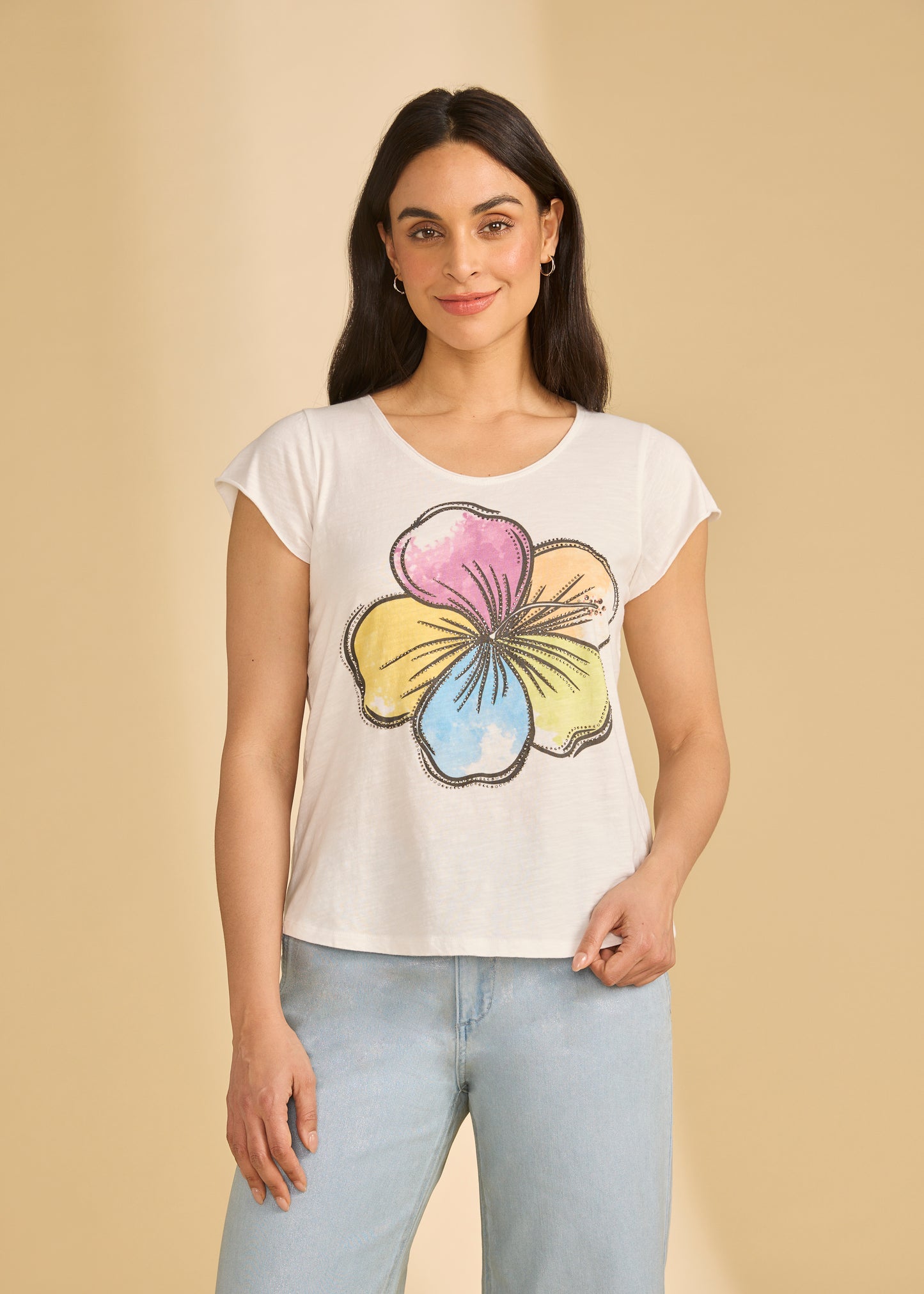 Short Sleeve Embellished Top