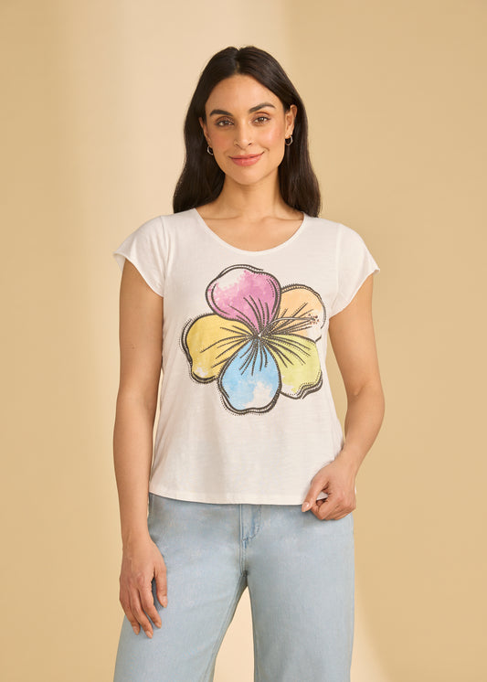 Short Sleeve Embellished Top