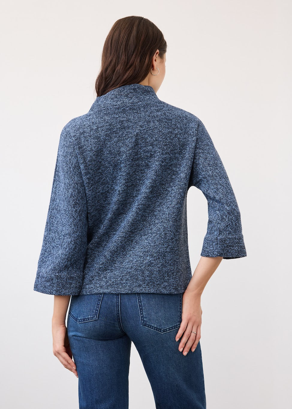 Boat Mock Neck Knit Pullover