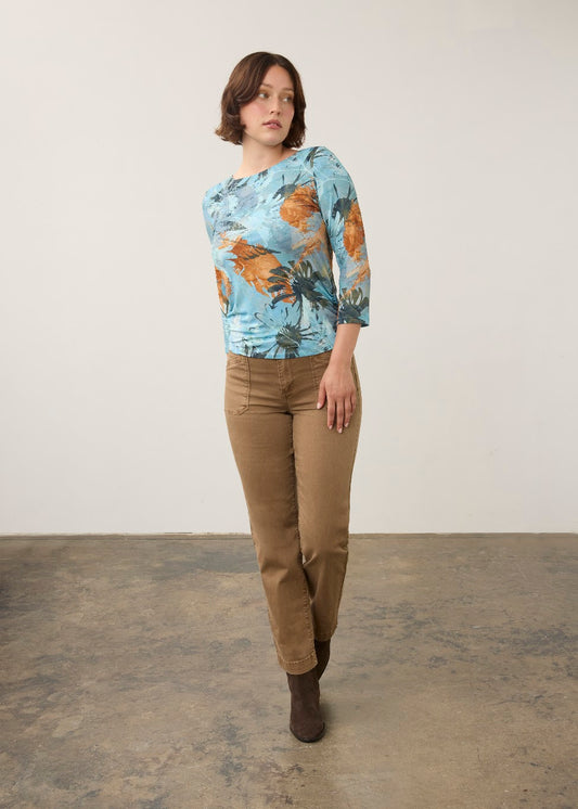 Boat Neck 3/4 Sleeve Top