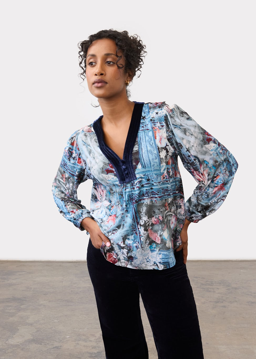 Long Sleeve V-Neck Top