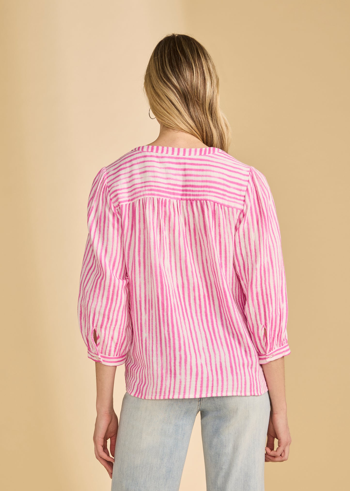 Striped Pop Over Blouse