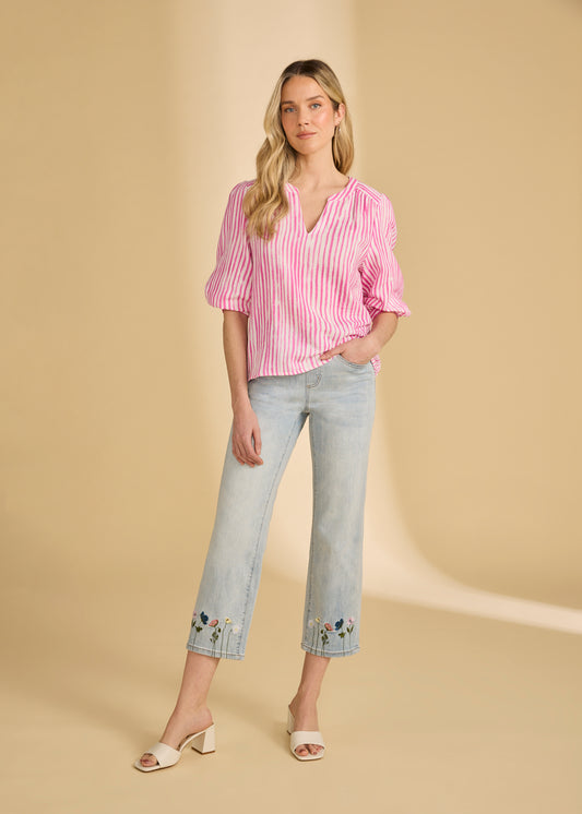 Striped Pop Over Blouse