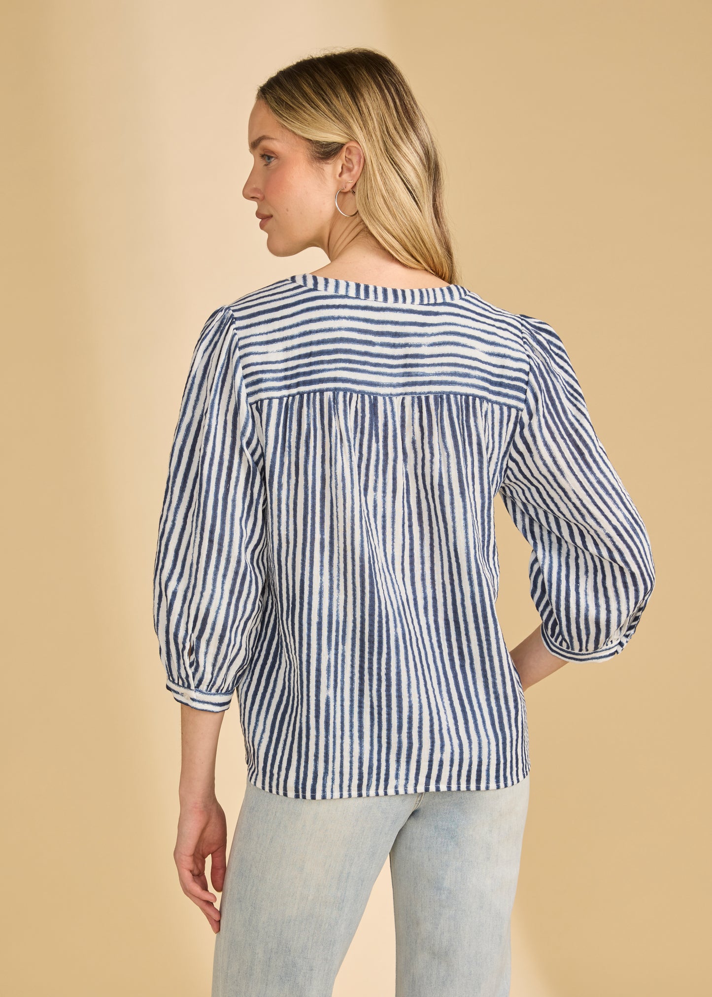 Striped Pop Over Blouse