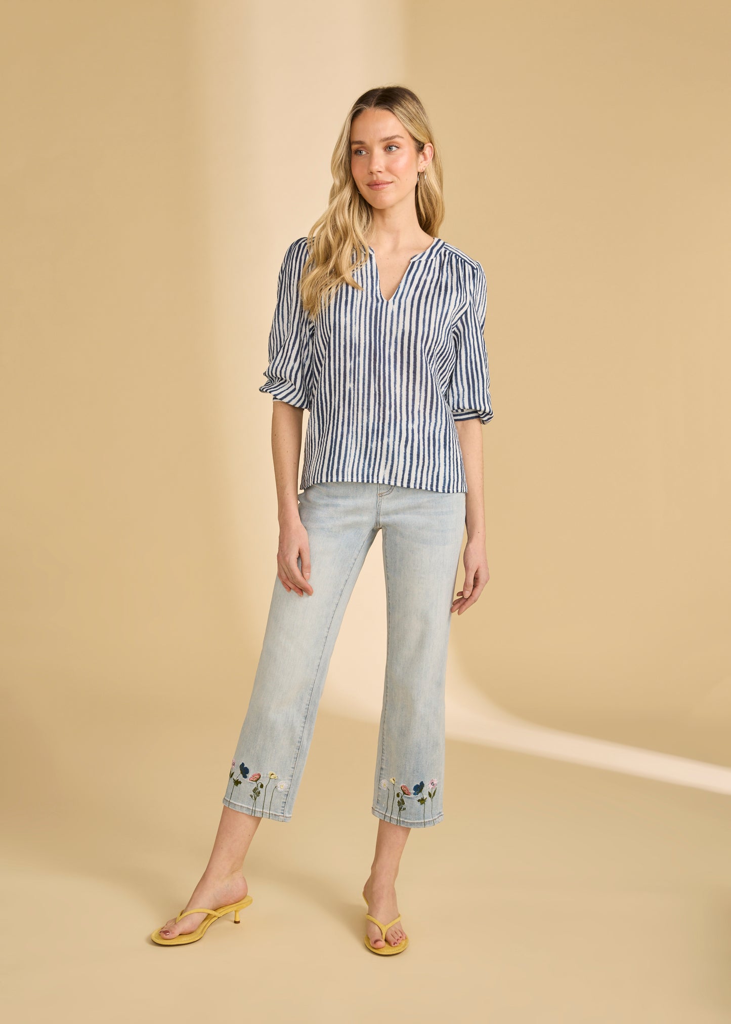 Striped Pop Over Blouse