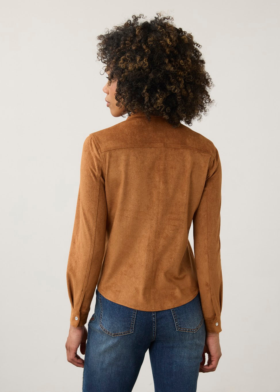 Long Sleeve Suede Shirt