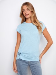 Orgnic Cotton T-Shirt With Heart Cut Out Detail