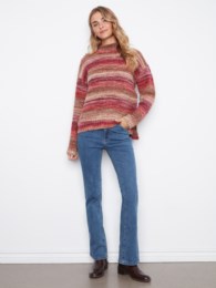 Mock Neck Long SleeveDrop Shoulder Sweater