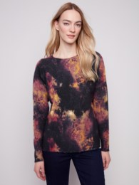 Reversible Printed Raglan Sleeve Sweater